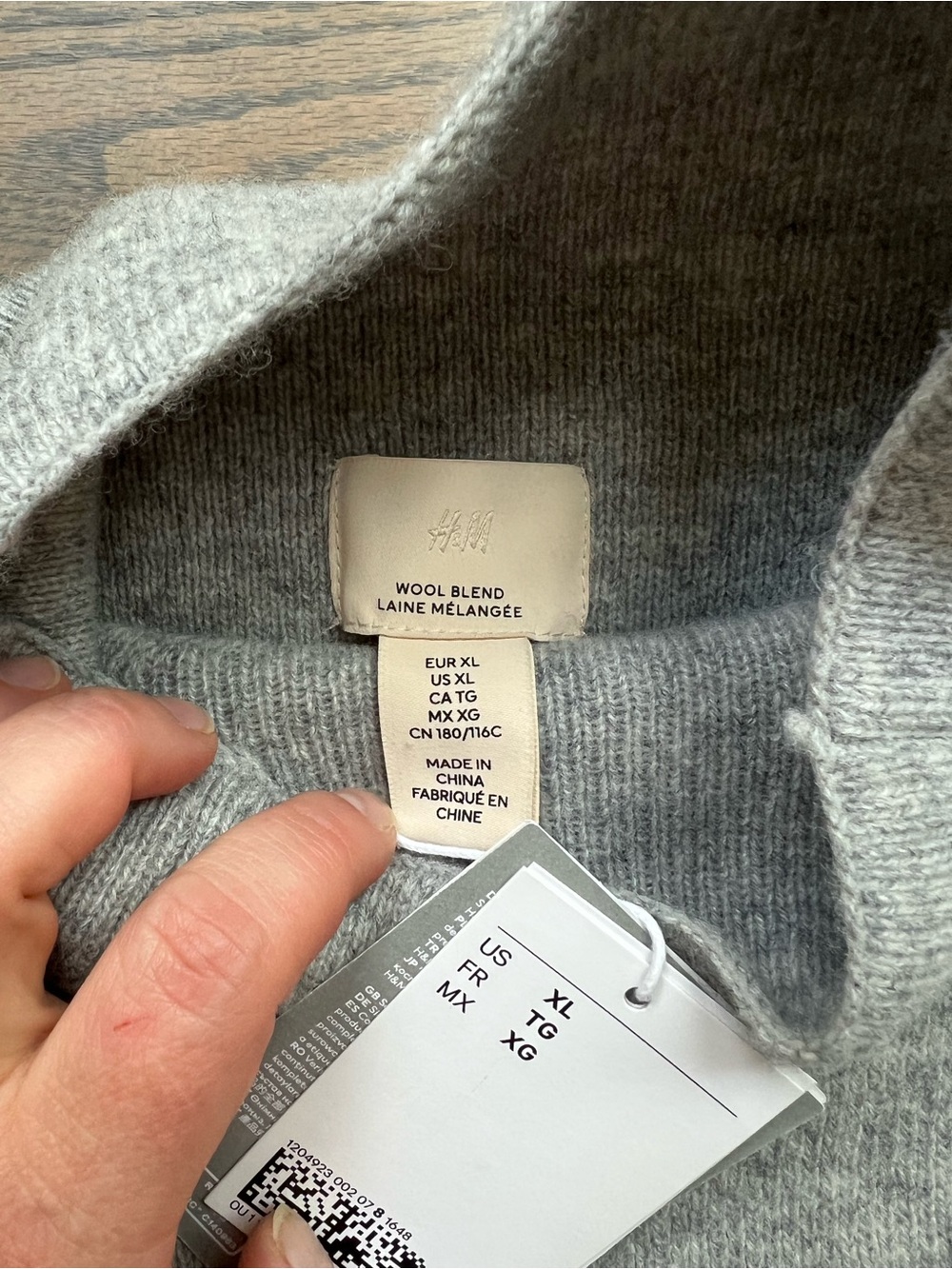 H&M Wool Grey Mock Neck boxy Sweater - Picture 6 of 8